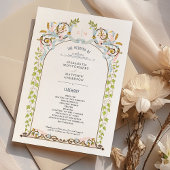 Carte de programme de mariage royal vintage