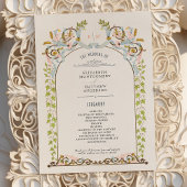 Carte de programme de mariage royal vintage