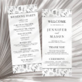 Carte de programme de mariage simple à florale noi