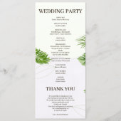 Carte de Programme de Mariage Tropical Romantique (Dos)