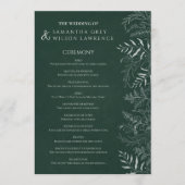 Carte de programme de mariage vert inspiré de la n (Devant)