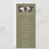 Carte de programme de mariage vert olive floral go (Devant)