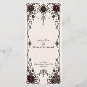 Carte de Programme de Mariage Victorien Sombre (Dos)