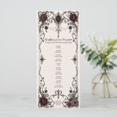 Carte de Programme de Mariage Victorien Sombre (Debout devant)
