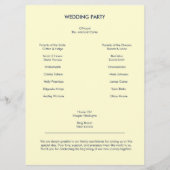 Carte de programme de mariage Vintage Vibes (Dos)