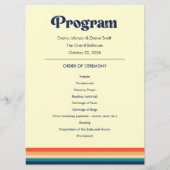 Carte de programme de mariage Vintage Vibes (Devant)