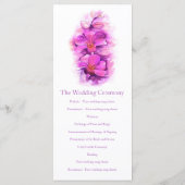 Carte de programme de mariage violet rose orchidée (Dos)