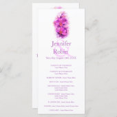 Carte de programme de mariage violet rose orchidée (Devant / Derrière)