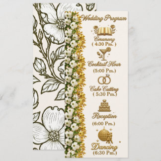 Carte de programme de mariage Virginia Dogwood