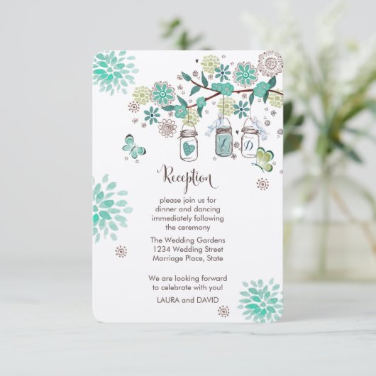 Carte de Programme de Réception de Mariage au Jard (Debout devant)