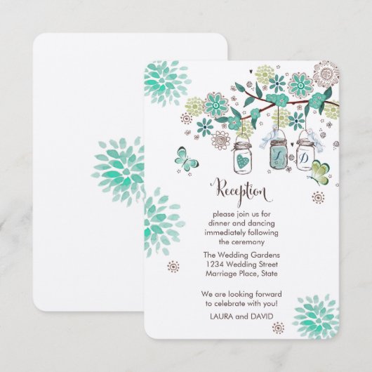 Carte de Programme de Réception de Mariage au Jard (Devant / Derrière)