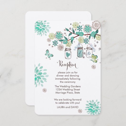 Carte de Programme de Réception de Mariage avec de (Devant / Derrière)