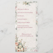Carte de Programme de Réception de Mariage | Rose (Dos)