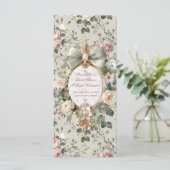 Carte de Programme de Réception de Mariage | Rose (Debout devant)