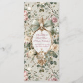 Carte de Programme de Réception de Mariage | Rose (Devant)
