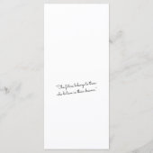 Carte de programme de remise des diplômes élégante (Dos)