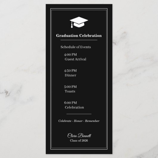 Carte de programme de remise des diplômes moderne (Devant)