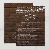 Carte de programme de week-end de guirlande de pot (Devant / Derrière)