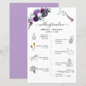 Carte de Programme d'Itinéraire de Mariage Floral (Devant / Derrière)