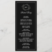 Carte de programme double côté Monogramme noir et  (Dos)