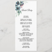 Carte de programme double côté pour les fleurs d'e (Dos)