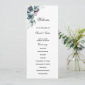 Carte de programme double côté pour les fleurs d'e (Debout devant)