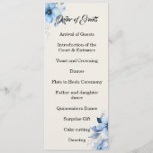 Carte de programme double face bleu pour Quinceane (Dos)