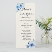 Carte de programme double face bleu pour Quinceane (Debout devant)