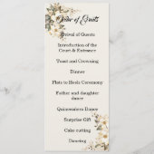 Carte de programme double face Quinceanera Magnoli (Dos)