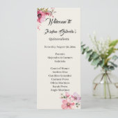 Carte de programme double face rose Quinceanera  (Debout devant)