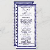 Carte de programme Elégant Mariage nautique (Devant / Derrière)