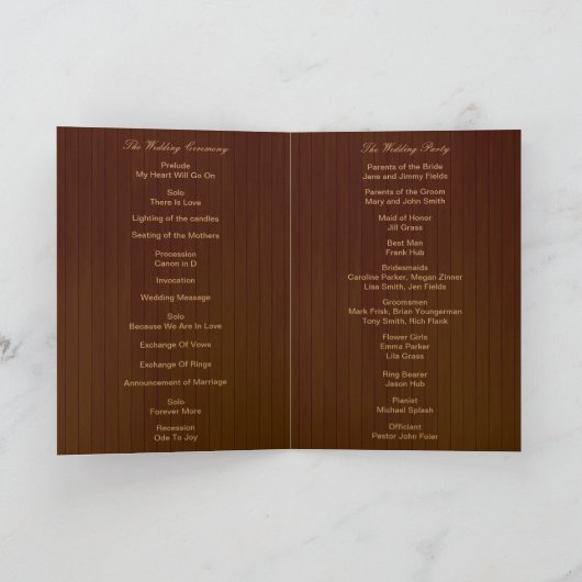 Carte de programme en bocaux Mason rose rustique d (Intérieur)