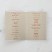 Carte de Programme en Jute Rustique Orange pour Po (Intérieur)