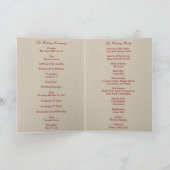 Carte de programme en jute rustique rouge pour pot (Intérieur)