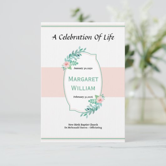 Carte de programme funèbre (Debout devant)