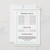 Carte de programme funèbre (Dos)