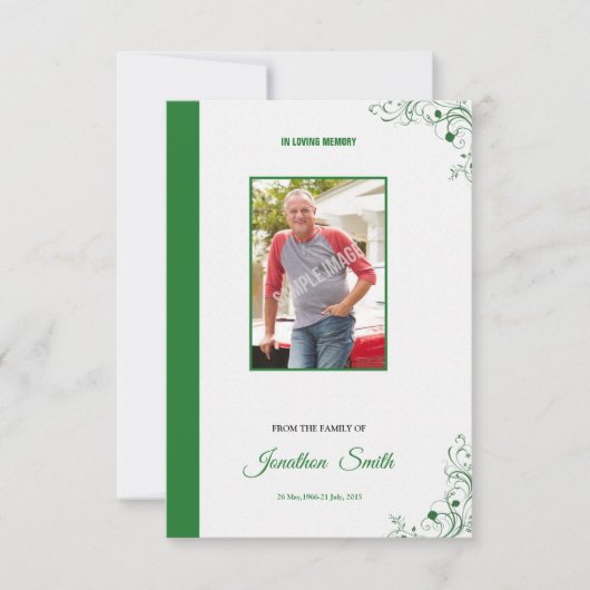 Carte de programme funèbre commémorative (Devant)