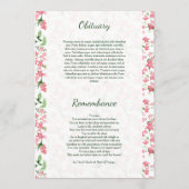 Carte de programme funéraire (Dos)