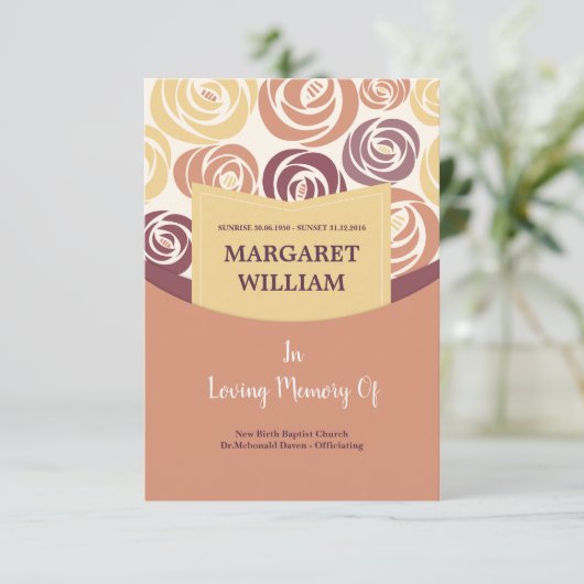 Carte de programme funéraire (Debout devant)