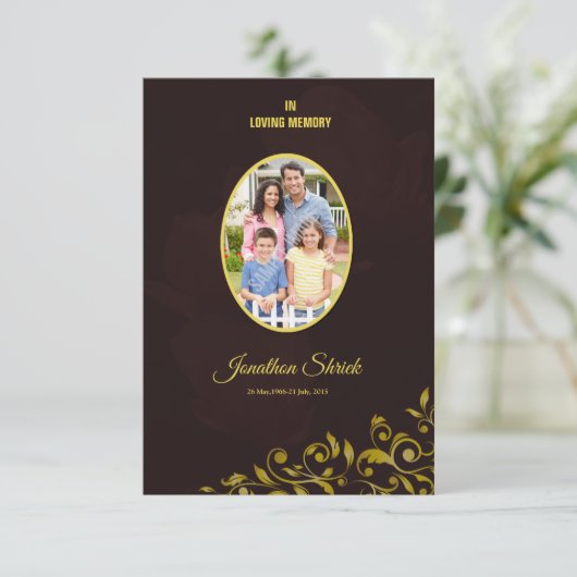 Carte de programme funéraire (Debout devant)