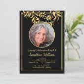 Carte de programme funéraire noir et or (Debout devant)