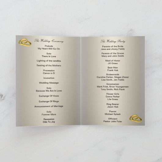 Carte de programme Hydrangea Violet et Dentelle (Intérieur)