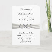 Carte de programme mariage blanc Silver Infinity (Devant)