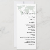 Carte de programme mariage vert de destination (Devant)