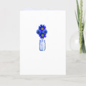 Carte de programme Mason Jars Fleurs Bleues (Dos)