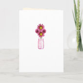 Carte de programme Mason Jars Fleurs Roses (Dos)