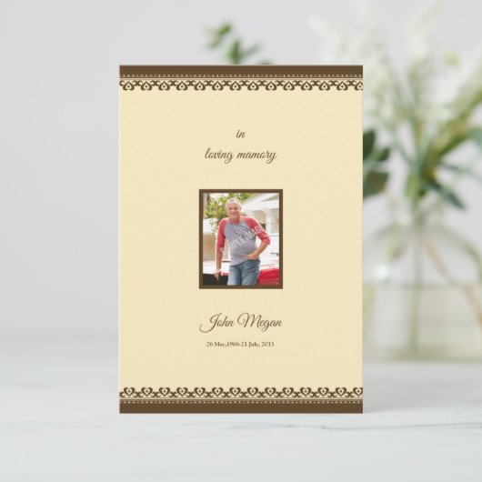 Carte de programme Memorial (Debout devant)