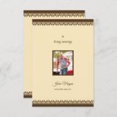 Carte de programme Memorial (Devant / Derrière)