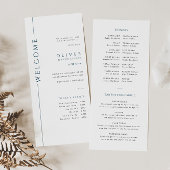 Carte de programme moderne Blue Bar Mitzvah Timeli