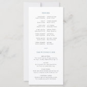 Carte de programme moderne Marine Blue Bar Mitzvah (Dos)